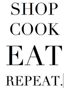 SHOP. COOK. EAT. REPEAT. T-Shirt by Bella Cucina – T-Shirt