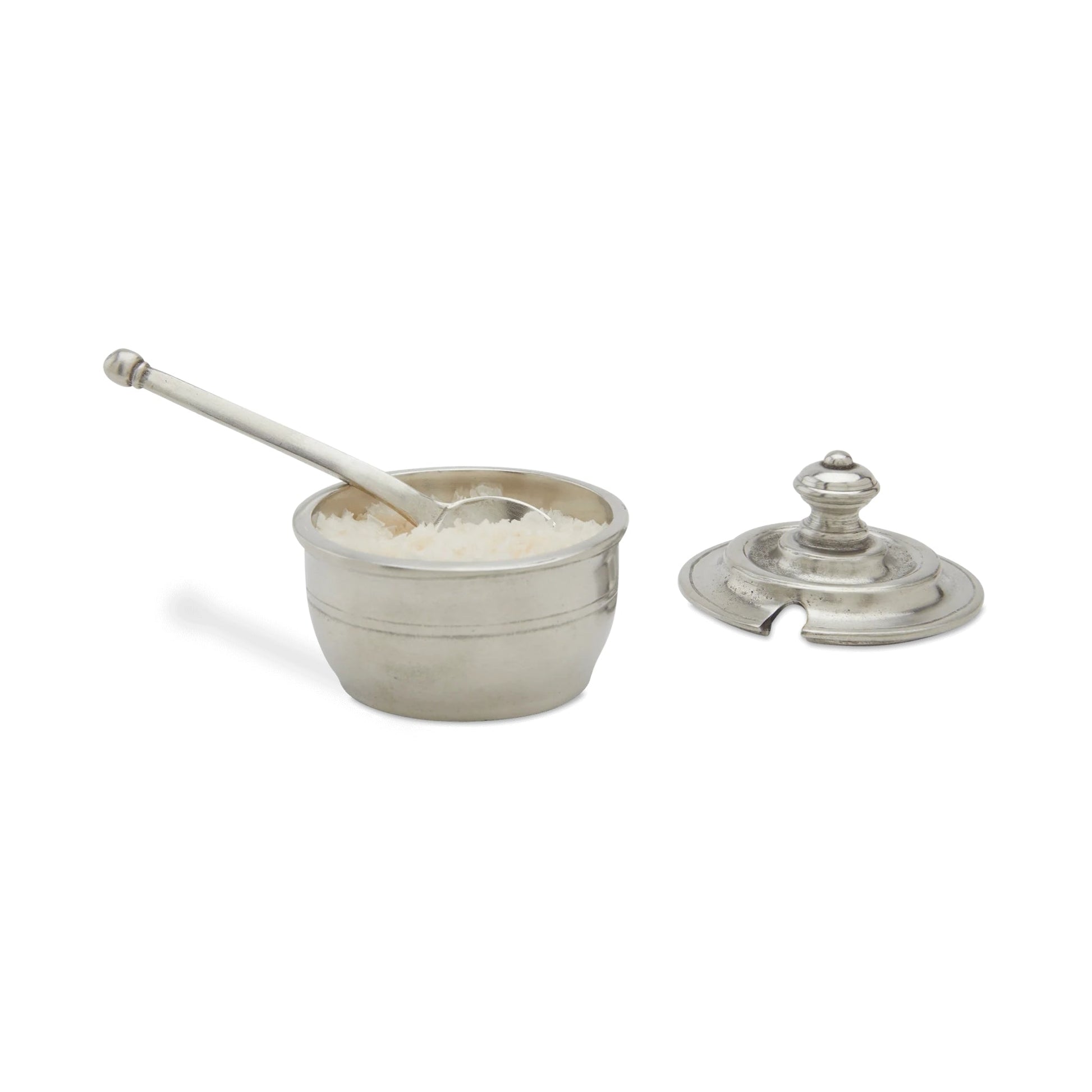 Silver Piccolo Salt Cellar with Lid & Spoon by Bella Cucina – Salt Cellar
