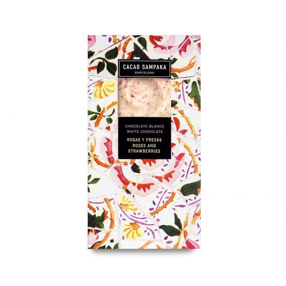 Sweets: Cacao Sampaka White Chocolate with Roses and Strawberries by Bella Cucina – Sweets: Chocolate