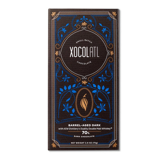 XOCOLATL barrel-aged dark chocolate with ASW whiskey bar at Bella Cucina in Atlanta