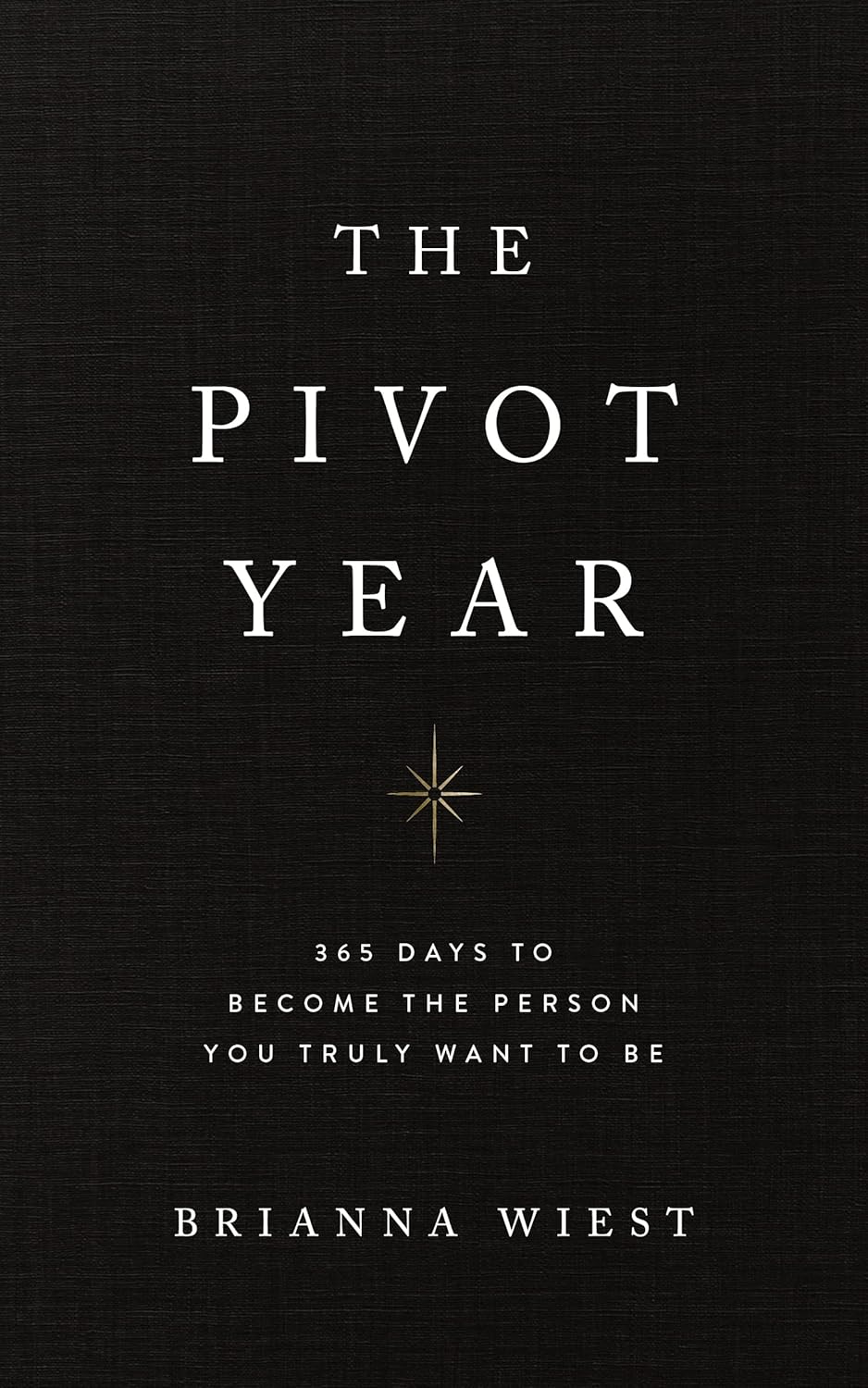 Cover of The Pivot Year by Brianna Wiest, minimal black design with elegant serif typography