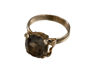 Bella Cucina - Vintage 14K Rose Gold Smokey Topaz Ring - 