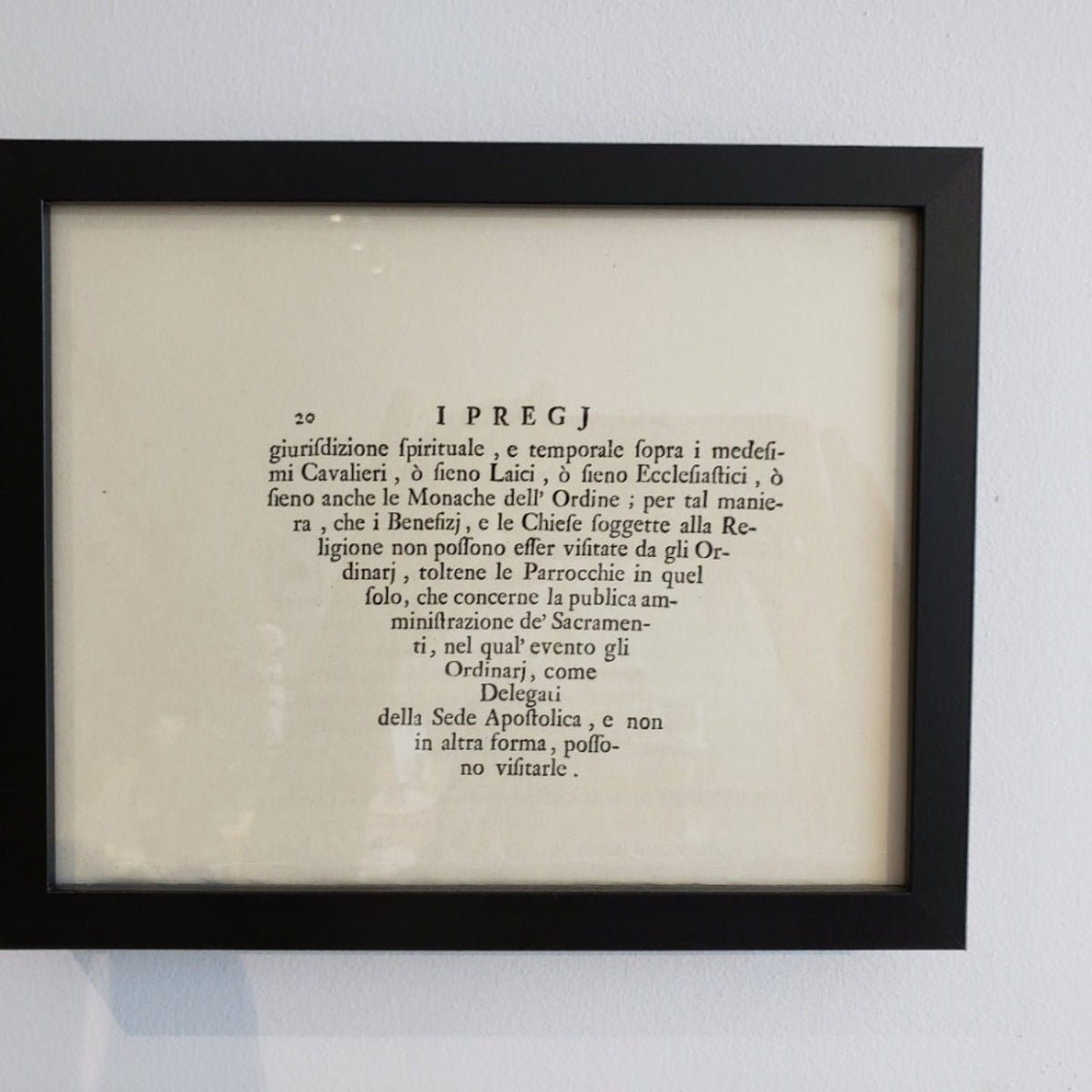 Vintage Art: Framed Italian Manuscript Page, Ipregj 20, Small by Bella Cucina – Vintage Art