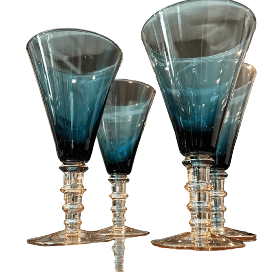 Vintage Blue Aperitivo Glasses (Set of 4) by Bella Cucina – For the table: Glasses