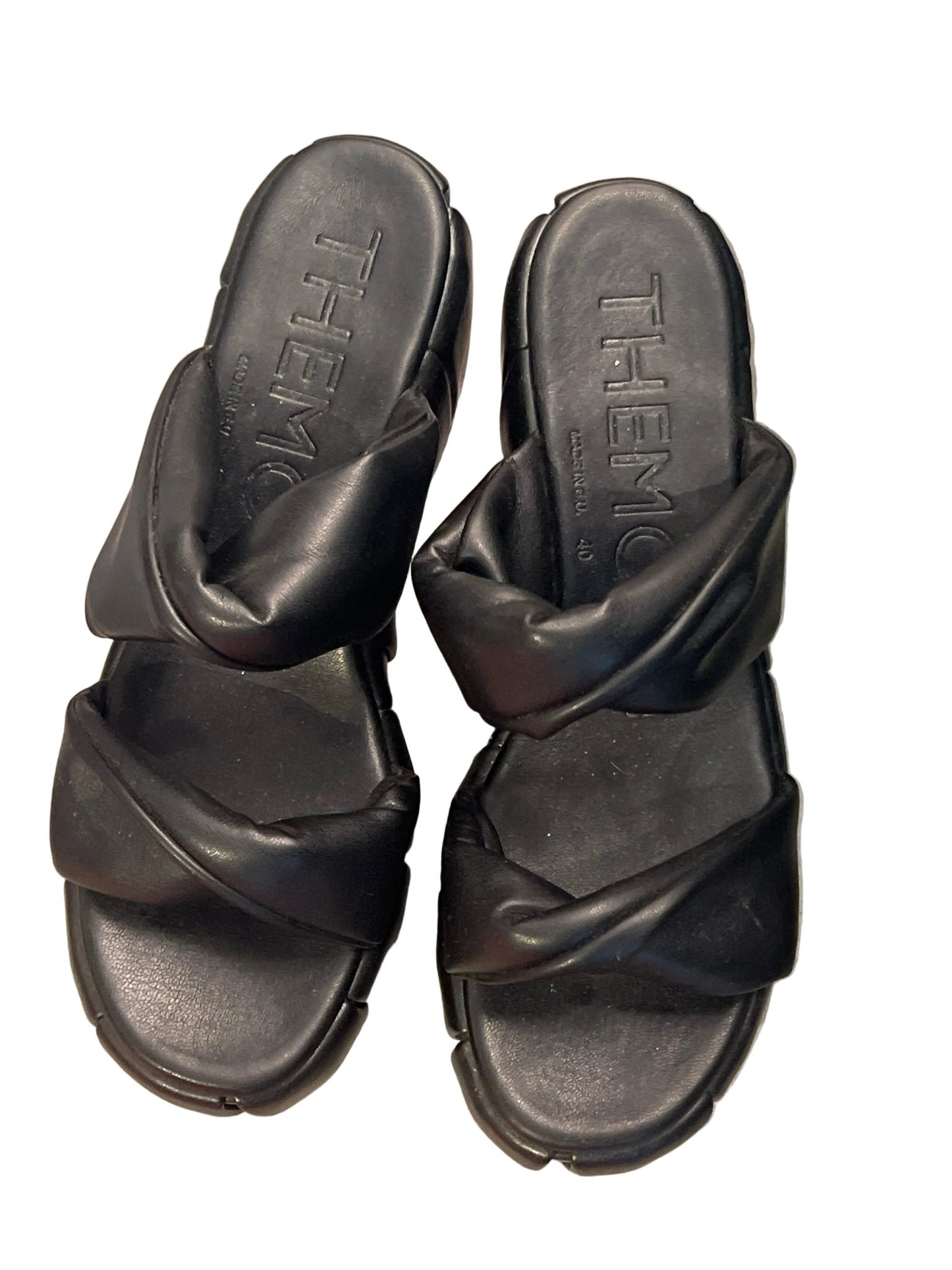 Vintage Clothing: Thermoire Black Platform Sandals by Bella Cucina –