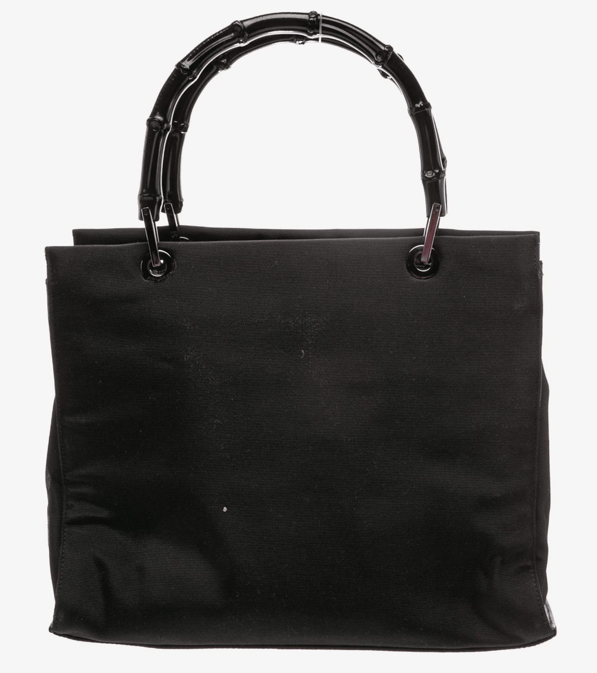 Vintage Gucci Black Bamboo Nylon Handbag with Silver hardware by Bella Cucina – clothing