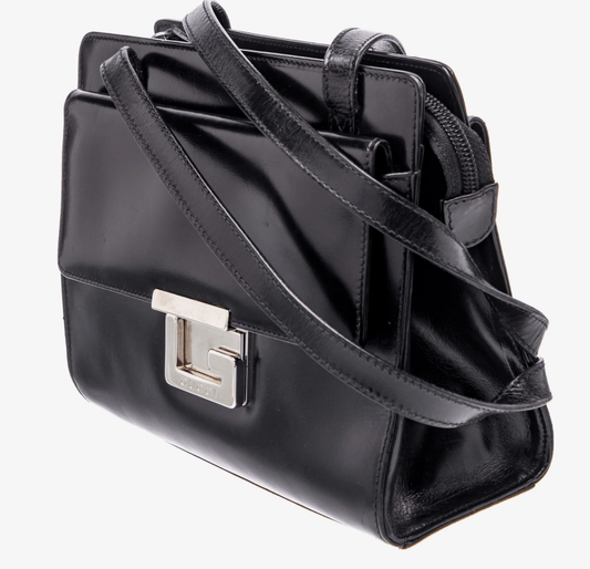 Vintage Gucci Black Leather Top Purse with Silver G hardware (Copy) by Bella Cucina – clothing
