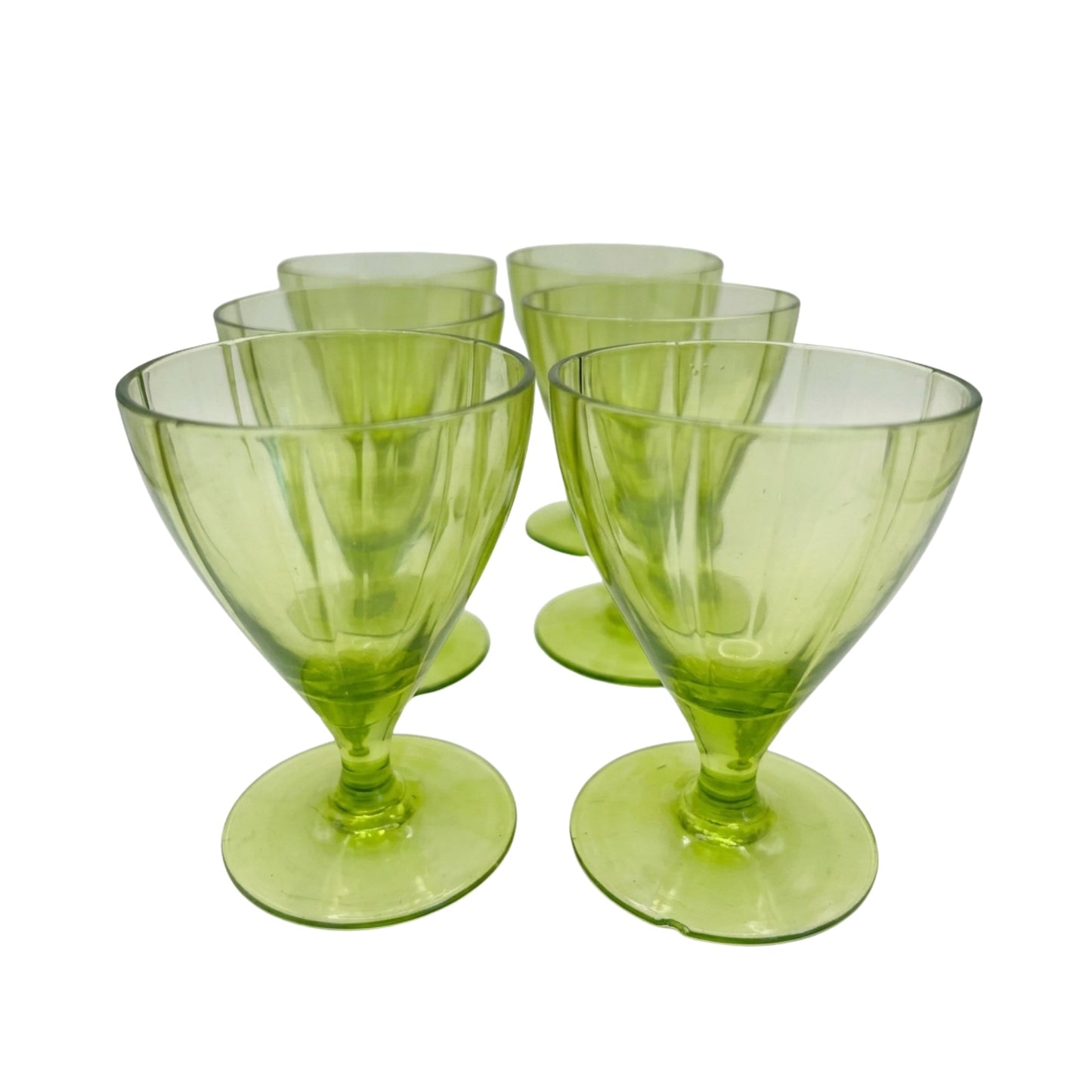 Vintage Italian Green Aperitivo Glassware Set (Set of 6) by Bella Cucina – For the table: Glasses