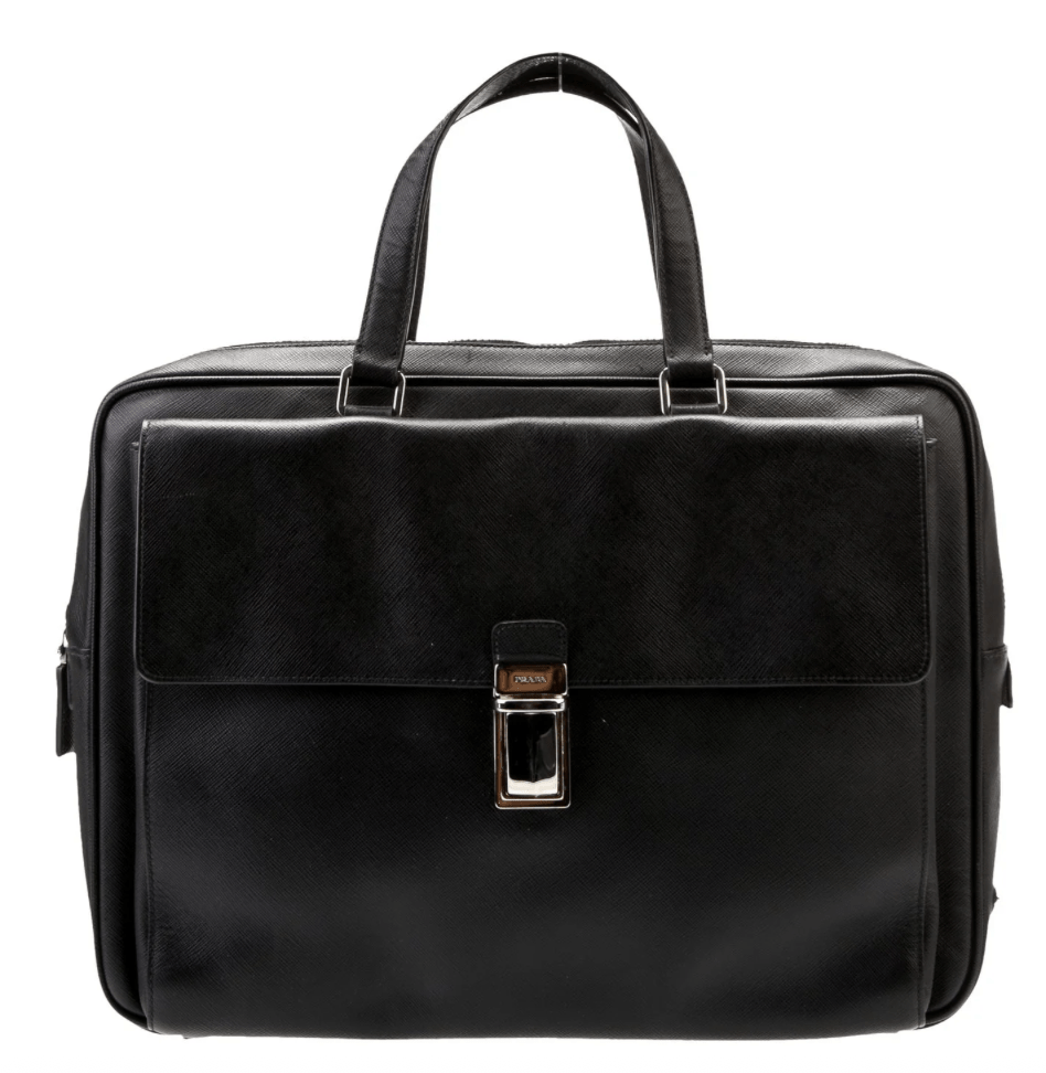 Vintage PRADA Black Leather tote by Bella Cucina – clothing