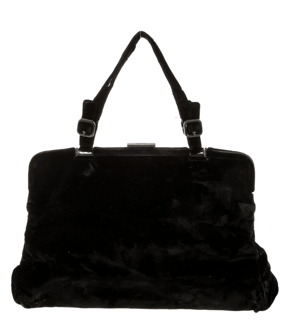 Vintage PRADA Black Velvet Tote Handbag by Bella Cucina – clothing