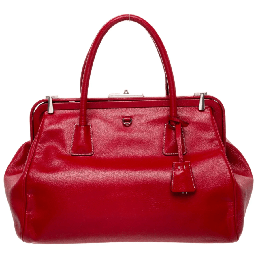 Vintage PRADA Red Leather Tote Handbag by Bella Cucina – clothing