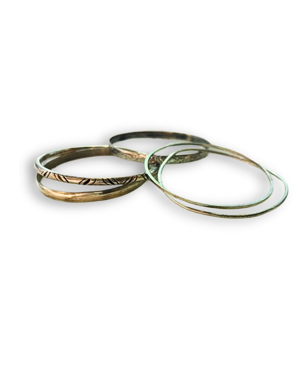 Bella Cucina - Vintage Silver bangle Stack - set of 5 - 
