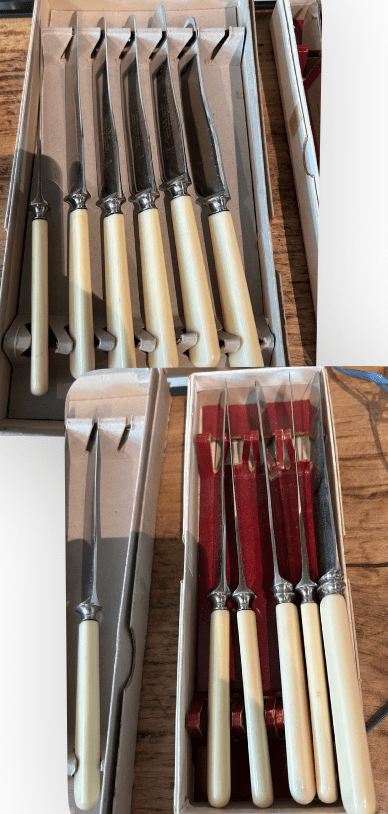 Vintage Yellow Bakelite or white bone color knives - sold by the each by Bella Cucina –
