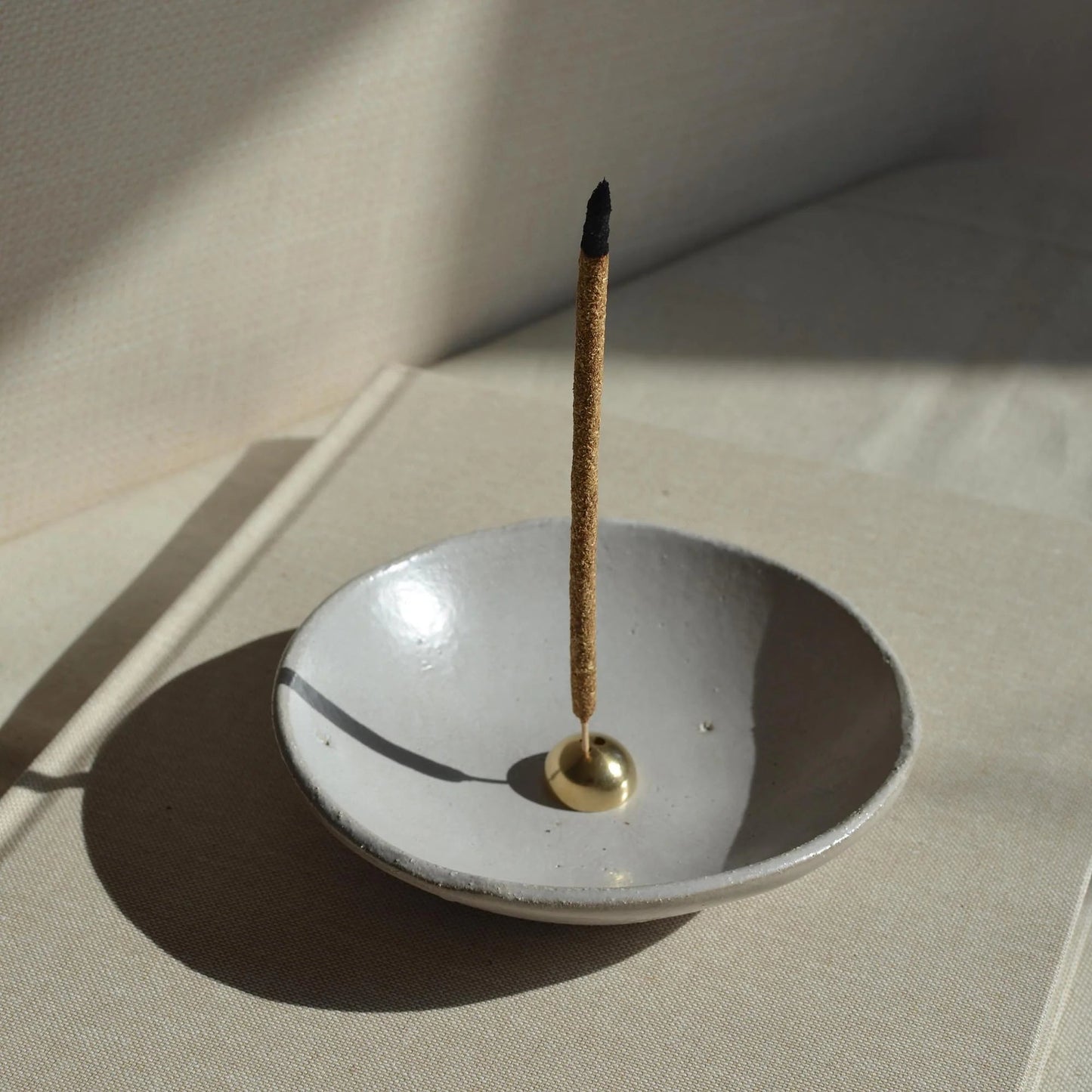 Wellness: Cedar & Myrrh Brass Incense Holder by Bella Cucina – Wellness: Incense Holder