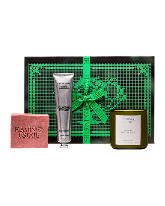 Wellness: Flamingo Estate Jasmine Damask Rose Trio Set by Bella Cucina – Wellness: Gift Set