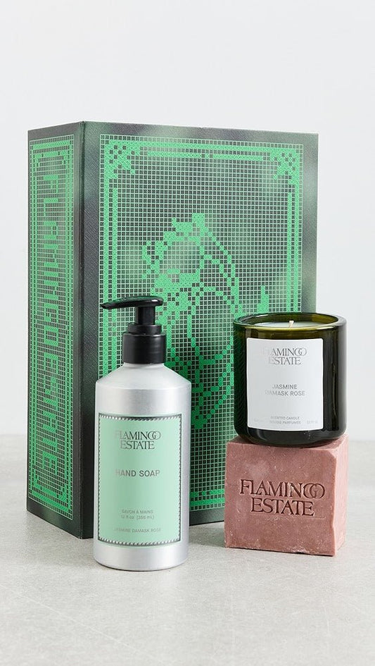 Wellness: Flamingo Estate Jasmine & Rose Bath Set by Bella Cucina – Wellness: Bath Set