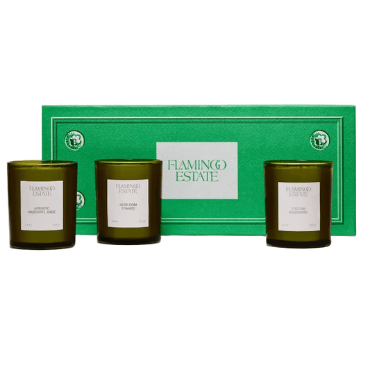 Flamingo Estate Three Sisters mini candle set at Bella Cucina in Atlanta
