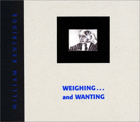 Cover of Weighing and Wanting by William Kentridge, bold typography on a beige background, at Bella Cucina in Atlanta