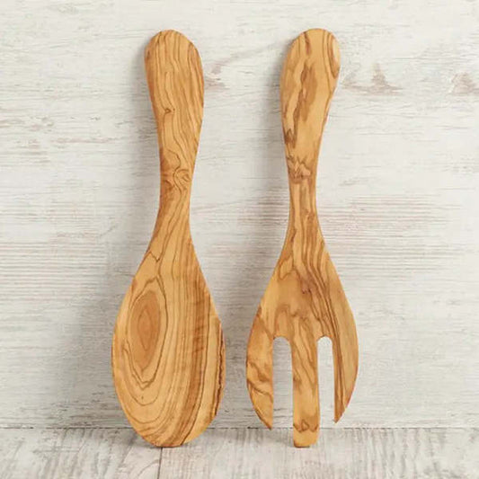 Woodwares: Olive Wood Salad Server Set by Bella Cucina – For the Home: salad servers