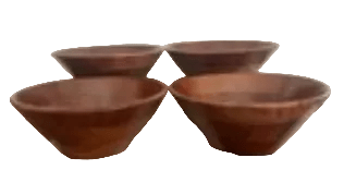 Woodwares: Vintage Japanese Teak Wood Salad/ Serving Bowls With Stamp | Set of 4 by Bella Cucina – Servingware