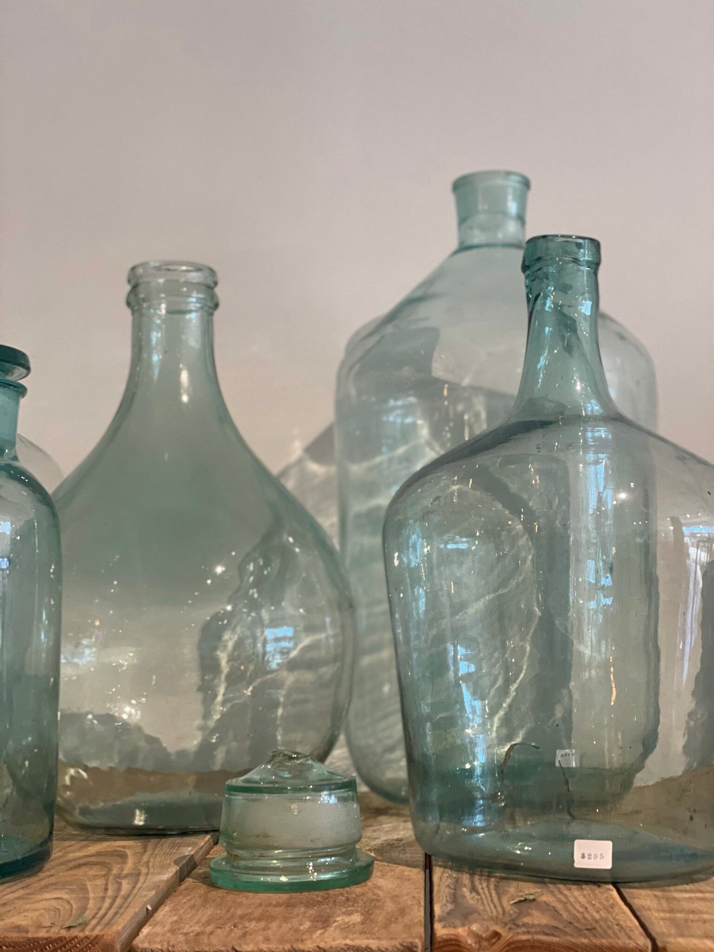 Blue Green Bottle Vase Medium Size