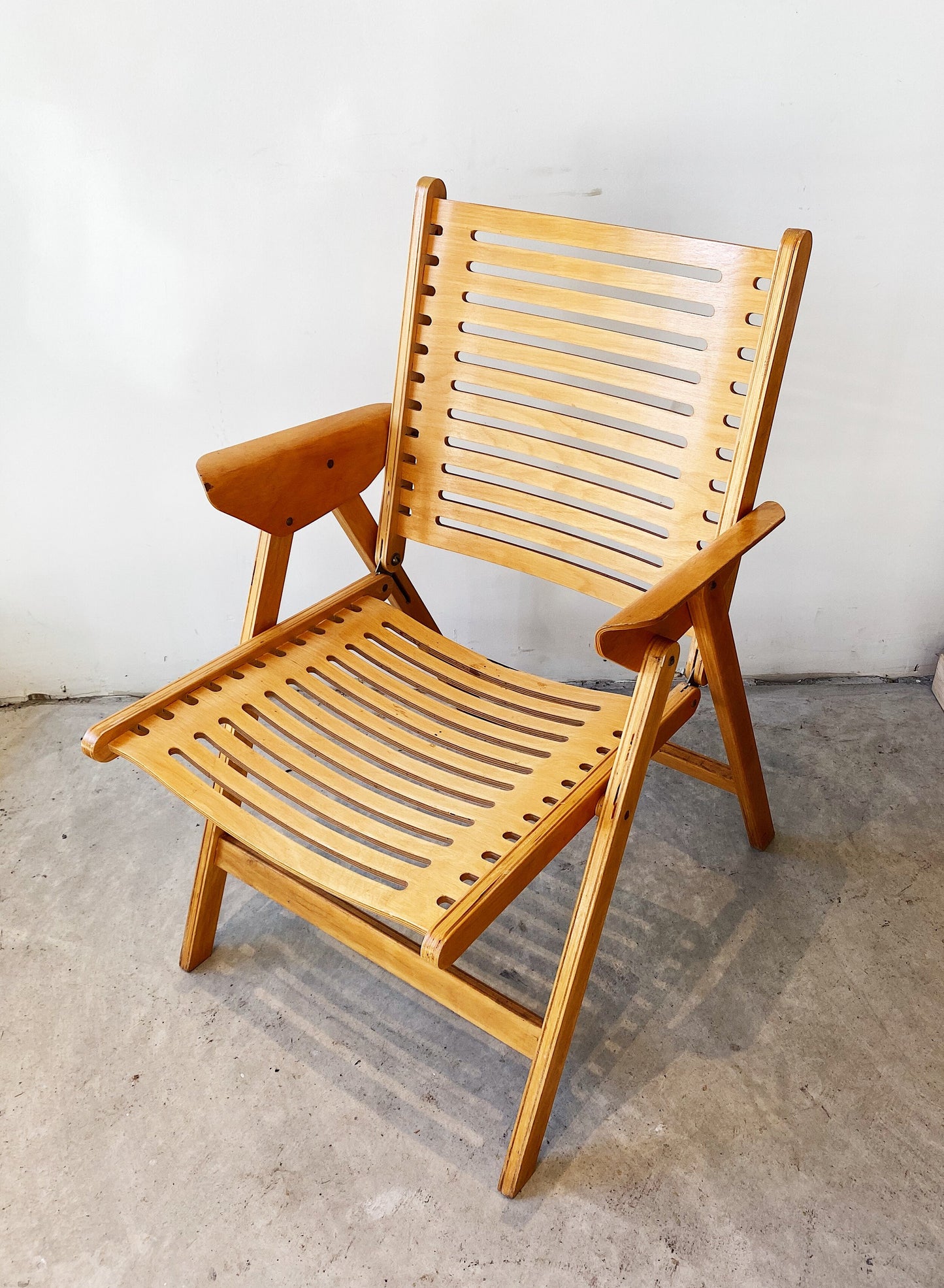 Swedish wood slat chairs - set of 4
