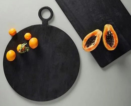 Bella Cucina - Black Mango Round Wood Board - 