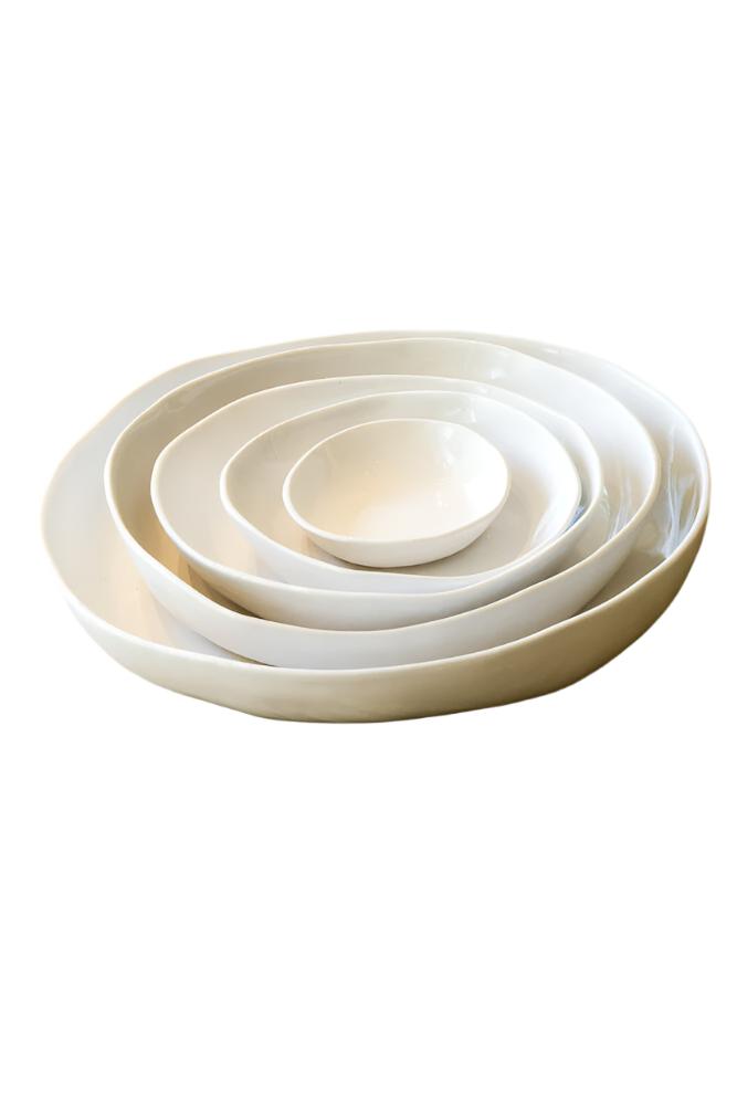 Bella Cucina - Hand - crafted Porcelain Nesting Bowls - sold individually or as a set of 5 - 