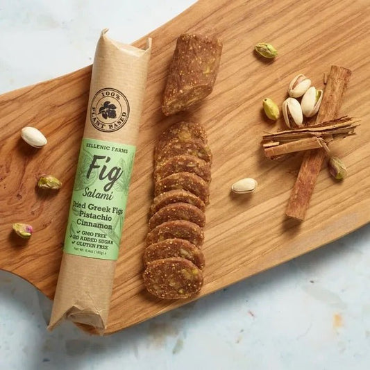 Bella Cucina - Hellenic Farms Fig Salami: Dried Greek Figs Pistachio and Cinnamon - 