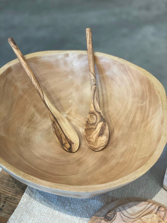 Bella Cucina - Large Mango Wood Curved Salad/Pasta Bowl - 