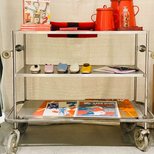 Bella Cucina - Vintage Metal Rolling Cart - 